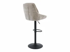 Vente-unique Set de 2 taburetes de bar de tela texturizada y metal - Altura ajustable - - LARANZA Topo Best