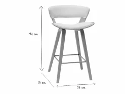 Miliboo Muebles De Bar|Taburete Alto|Set de 2 taburetes de cocina de diseño con madera clara 65 cm SYRAH