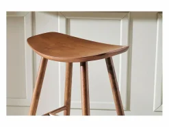 Miliboo Muebles De Bar|Taburete Alto|Set de 2 taburetes de cocina de nogal 65 cm DEMORY