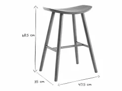 Miliboo Muebles De Bar|Taburete Alto|Set de 2 taburetes de cocina de nogal 65 cm DEMORY