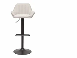 Set de 2 taburetes de cocina ajustable de tela y metal negro RONNIE^Miliboo Best