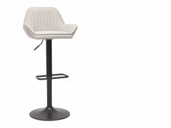 Set de 2 taburetes de cocina ajustable de tela y metal negro RONNIE^Miliboo Best