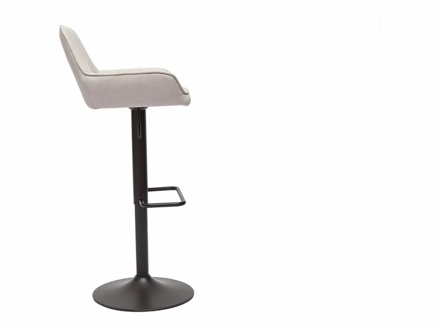 Set de 2 taburetes de cocina ajustable de tela y metal negro RONNIE^Miliboo Best