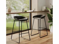 Rendez-Vous Déco Muebles De Bar|Taburete Alto|Set de 2 taburetes para isla de cocina de plástico 65,5 cm - Yoshi