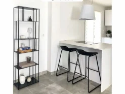 Rendez-Vous Déco Muebles De Bar|Taburete Alto|Set de 2 taburetes para isla de cocina de plástico 65,5 cm - Yoshi