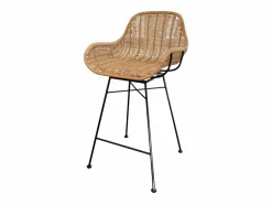 Set de 2 taburetes para isla de cocina en resina tejida natural 65 cm - Carmela^Rendez-Vous Déco New