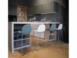 Rendez-Vous Déco Set de 2 taburetes para isla de cocina en cuero sintético 65 cm - Henrik Blanco Online