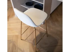 Rendez-Vous Déco Set de 2 taburetes para isla de cocina en cuero sintético 65 cm - Henrik Blanco Online