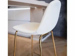 Rendez-Vous Déco Set de 2 taburetes para isla de cocina en cuero sintético 65 cm - Henrik Blanco Online