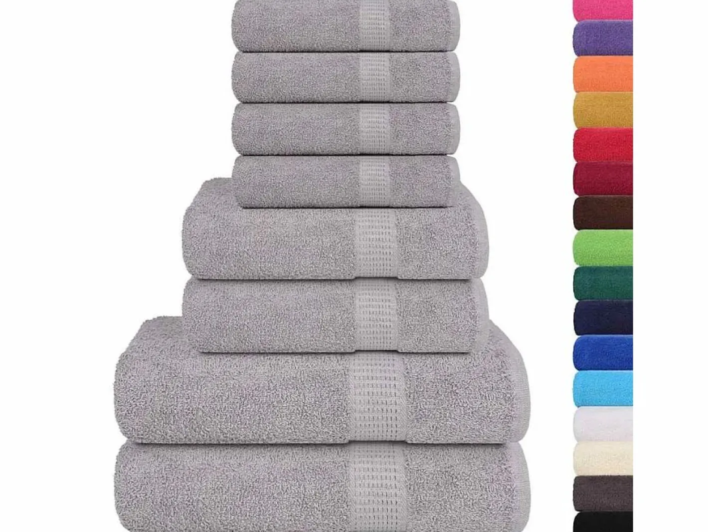 vidaxl Set de 8 toallas Ariel 360 gramos algodón Gris Discount