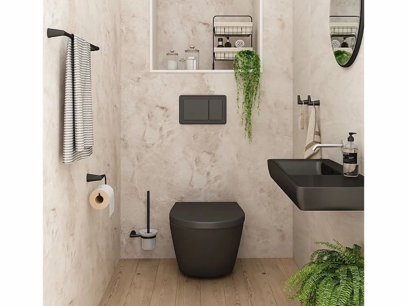 Vicco Accesorios De Wc|Set de accesorios de baño 16x6.9x8.8 tauri
