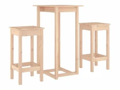 vidaxl Set de bar 3 piezas madera maciza de pino Color natural claro Sale