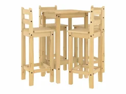 Set de bar 5 piezas madera maciza de pino^vidaxl Discount