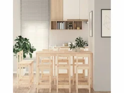 vidaxl Mesa Alta|Set de bar 9 piezas madera maciza de pino
