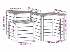 vidaxl Set de cajas de jardín 3 piezas madera maciza de pino Color natural claro Online