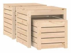 vidaxl Set de cajas de jardín 3 piezas madera maciza de pino Color natural claro Online
