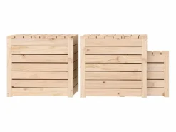 vidaxl Set de cajas de jardín 3 piezas madera maciza de pino Color natural claro Online