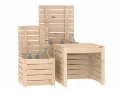 vidaxl Set de cajas de jardín 3 piezas madera maciza de pino Color natural claro Online