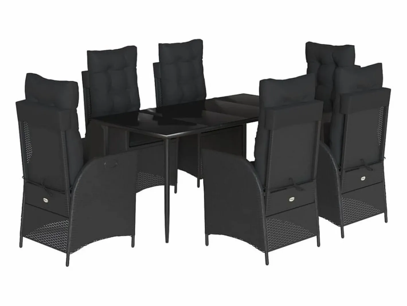 Clicnbuy Comedores De Jardín|Set de comedor de jardín 7 piezas y cojines ratán sintético