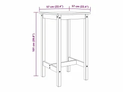 Set de mesa alta y taburetes de bar 3 pzas madera maciza pino^vidaxl