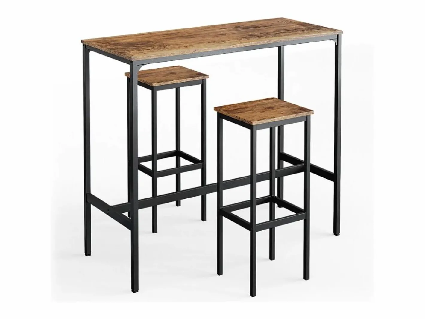 Vicco Mueble Bar|Set de mesa de bar madera antigua 120x50x105 fyrk