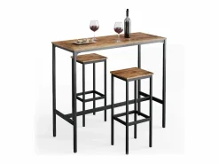 Vicco Mueble Bar|Set de mesa de bar madera antigua 120x50x105 fyrk