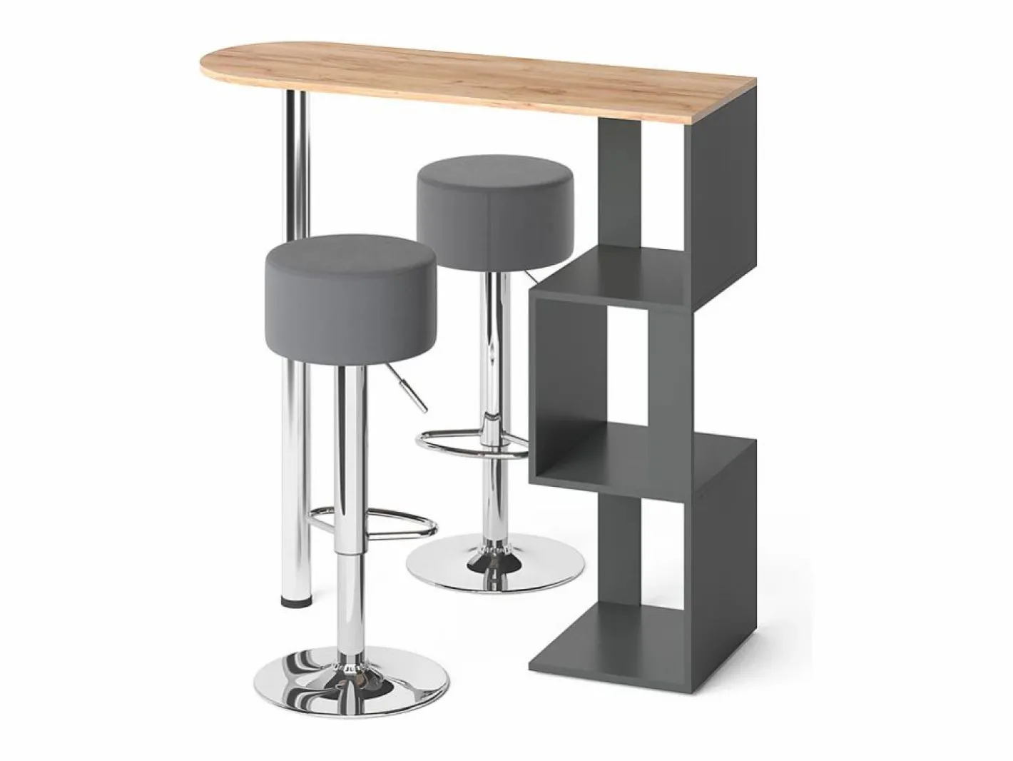 Set de mesa de bar roble dorado 113x39.8x111.8 vincent^Vicco Best