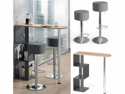 Set de mesa de bar roble dorado 113x39.8x111.8 vincent^Vicco Best