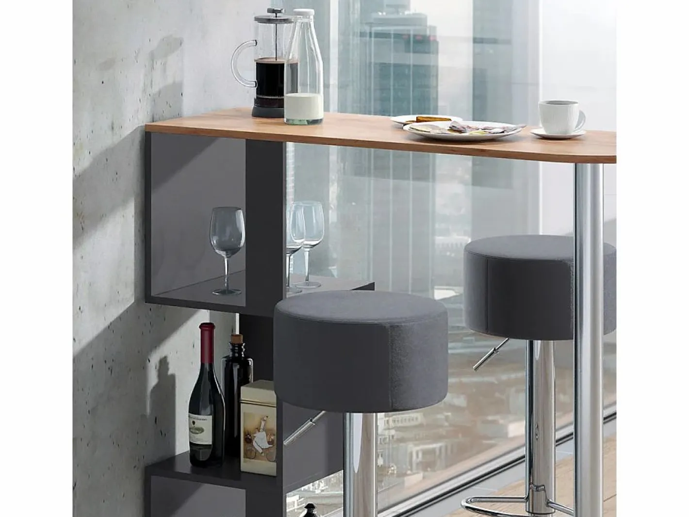 Set de mesa de bar roble dorado 113x39.8x111.8 vincent^Vicco Best