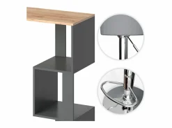 Set de mesa de bar roble dorado 113x39.8x111.8 vincent^Vicco Best