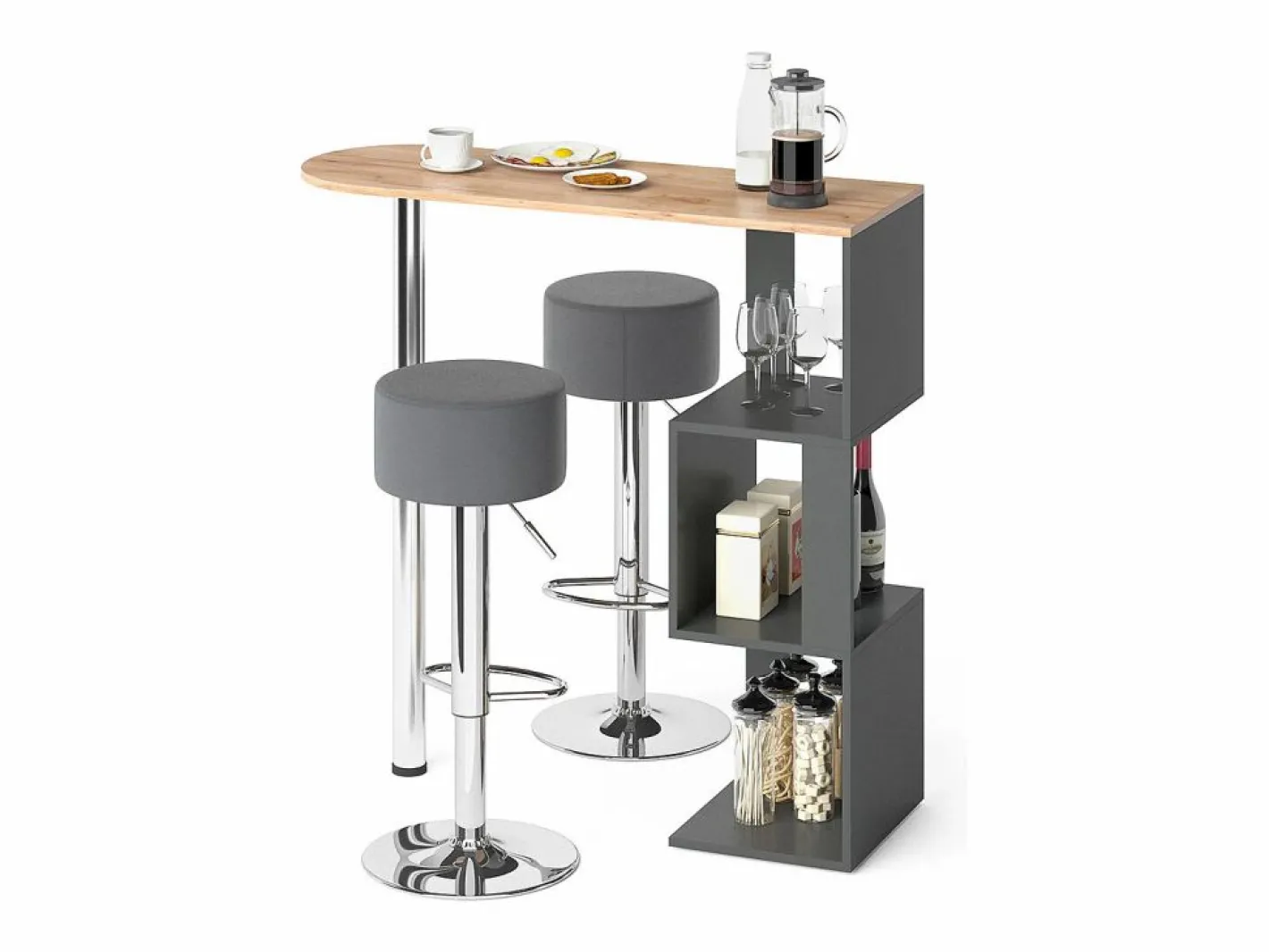 Set de mesa de bar roble dorado 113x39.8x111.8 vincent^Vicco Best