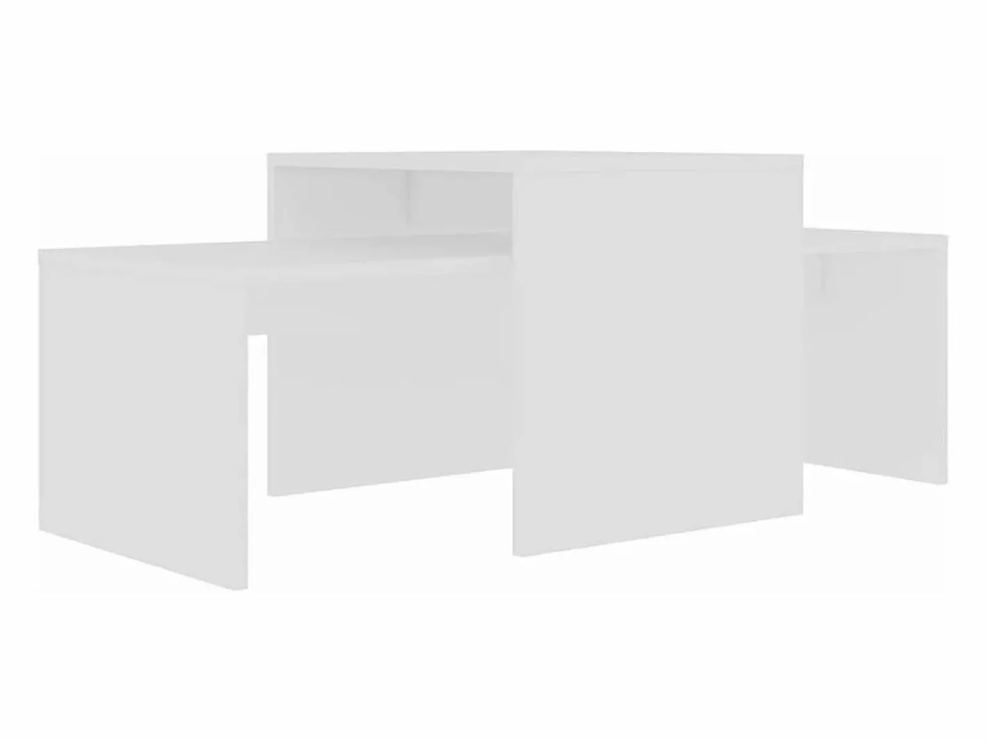 Clicnbuy Set de mesas de centro madera contrachapada 100x48x40 cm Blanco Online