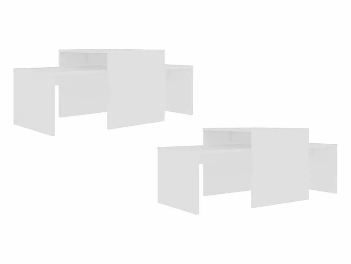 Clicnbuy Set de mesas de centro madera contrachapada 100x48x40 cm Blanco Online