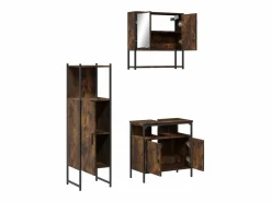 Set de muebles baño 3 pzas madera contrachapada roble ahumado^vidaxl Sale