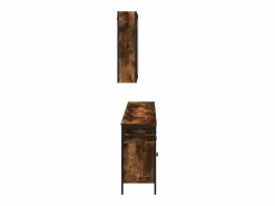 vidaxl Set de muebles baño 3 pzas madera contrachapada roble ahumado Marru00f3n Sale
