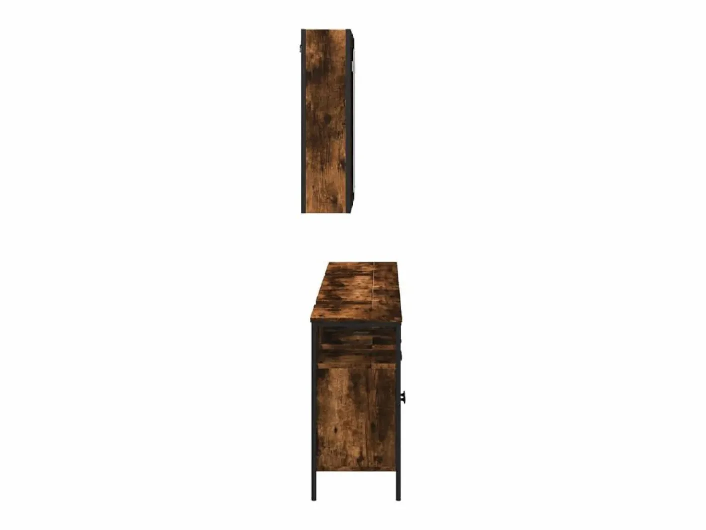 vidaxl Set de muebles baño 3 pzas madera contrachapada roble ahumado Marru00f3n Sale