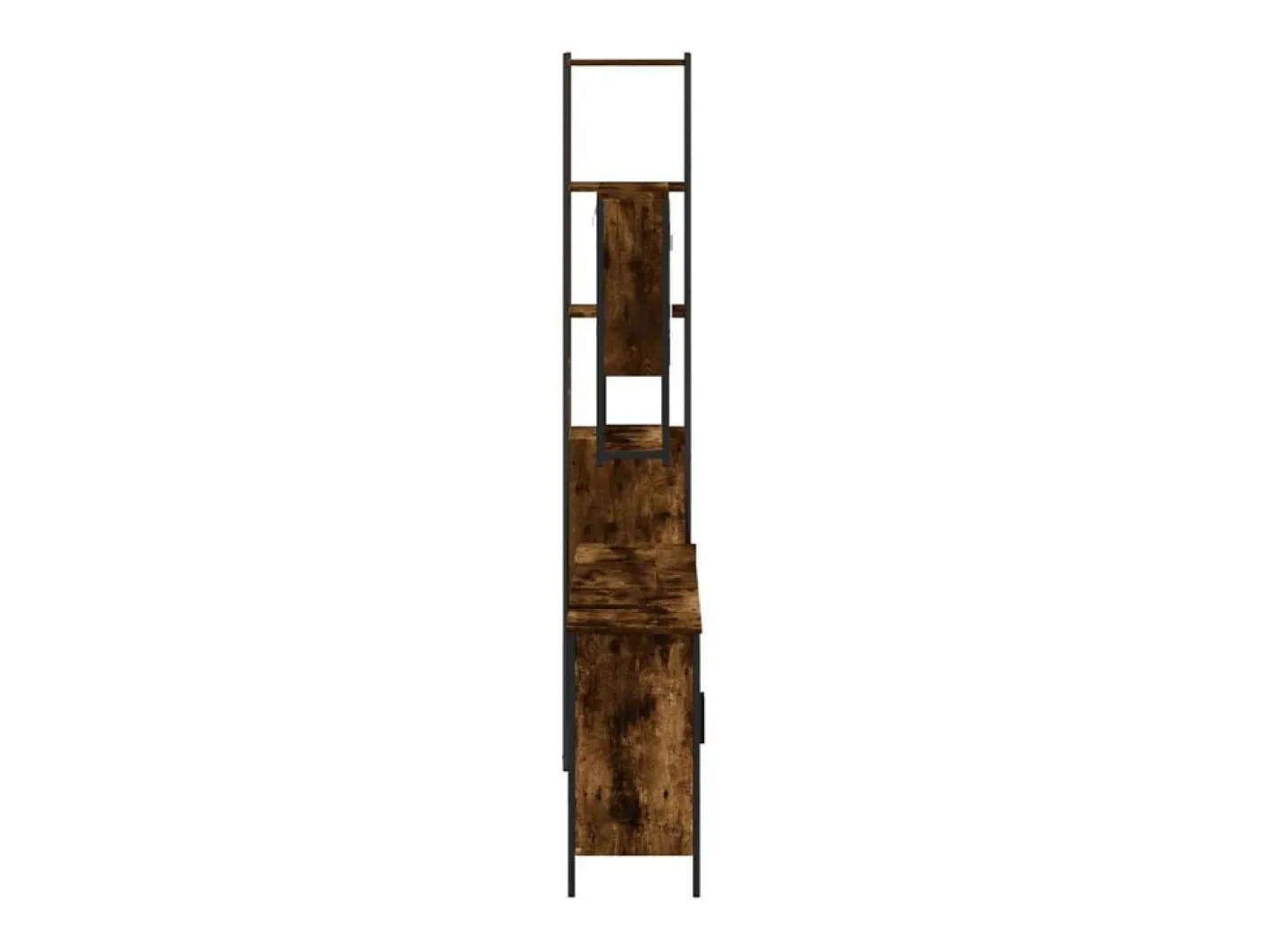 vidaxl Set de muebles baño 4 pzas madera contrachapada roble ahumado Marru00f3n Online