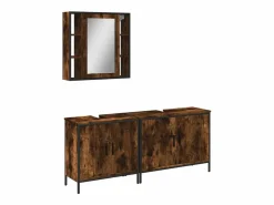 vidaxl Estantería Sobre Inodoro|Set de muebles baño 3 pzas madera contrachapada roble ahumado