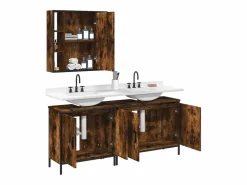 vidaxl Estantería Sobre Inodoro|Set de muebles baño 3 pzas madera contrachapada roble ahumado