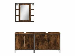 vidaxl Estantería Sobre Inodoro|Set de muebles baño 3 pzas madera contrachapada roble ahumado