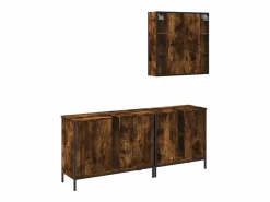 vidaxl Estantería Sobre Inodoro|Set de muebles baño 3 pzas madera contrachapada roble ahumado