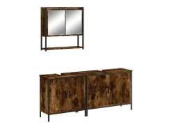 vidaxl Estantería Sobre Inodoro|Set de muebles baño 3 pzas madera contrachapada roble ahumado