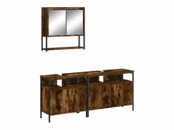 vidaxl Estantería Sobre Inodoro|Set de muebles baño 3 pzas madera contrachapada roble ahumado