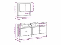 vidaxl Estantería Sobre Inodoro|Set de muebles baño 3 pzas madera contrachapada roble ahumado