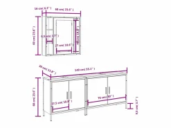 Set de muebles de baño 3 pzas madera contrachapada sonoma^vidaxl Sale