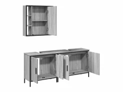 Set de muebles de baño 3 pzas madera contrachapada sonoma^vidaxl Sale