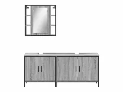 Set de muebles de baño 3 pzas madera contrachapada sonoma^vidaxl Sale