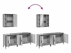 Set de muebles de baño 3 pzas madera contrachapada sonoma^vidaxl Sale