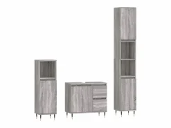 vidaxl Estantería Sobre Inodoro|Set de muebles de baño 3 pzas madera contrachapada sonoma