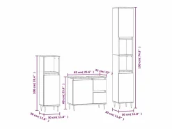 vidaxl Estantería Sobre Inodoro|Set de muebles de baño 3 pzas madera contrachapada sonoma